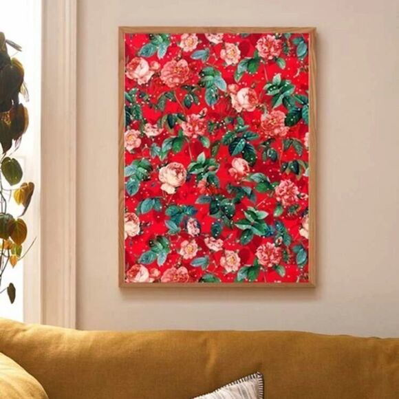 Host Pick! NEW! Urban Outfitters Merry Christmas Floral Canvas Wall Art - Picture 2 of 6